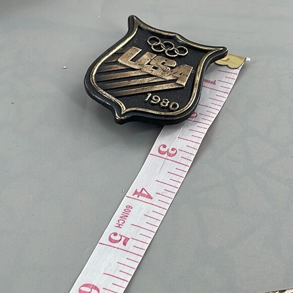 Bergamot Brass Works  1980’s USA Olympics brass belt buckle - Picture 6 of 7